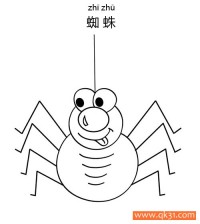蜘蛛Spider蛛形纲动物 瘦腿先生|简笔画|素描|涂鸦|涂颜色