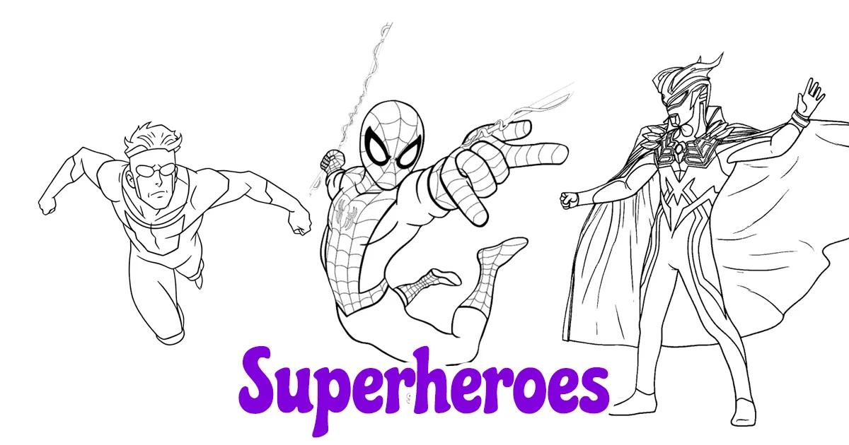 Superheroes coloring pages
