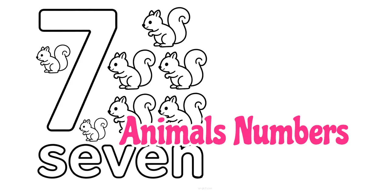 Animals Numbers Coloring Pages