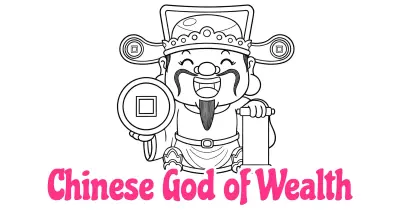 Chinese God of Wealth Coloring Pages collection