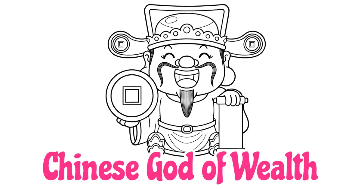 Chinese God of Wealth Coloring Pages