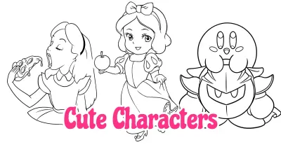 Cute Characters Coloring Pages Collection
