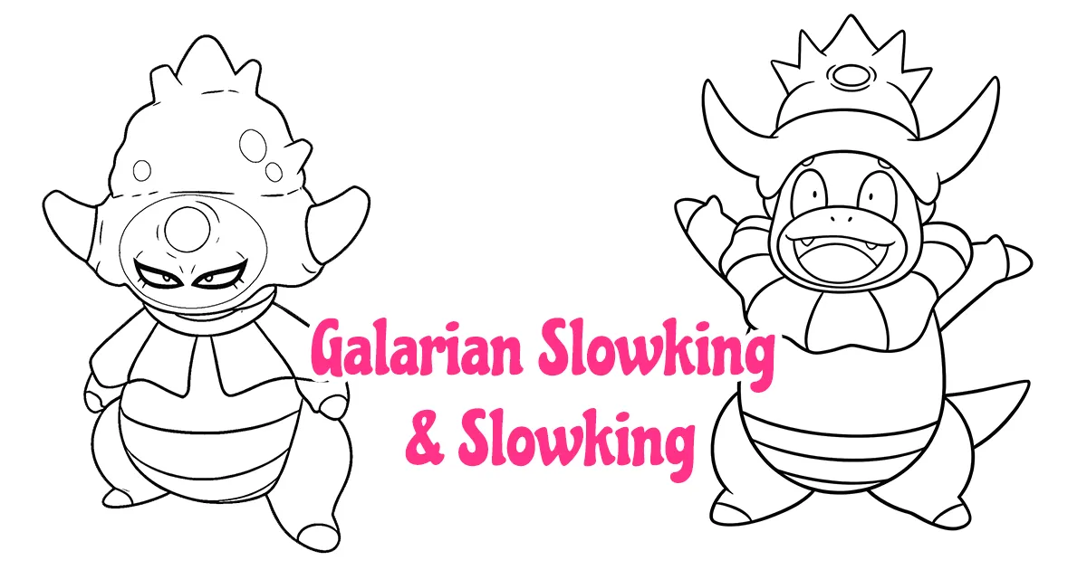 Galarian Slowking & Slowking Coloring Pages