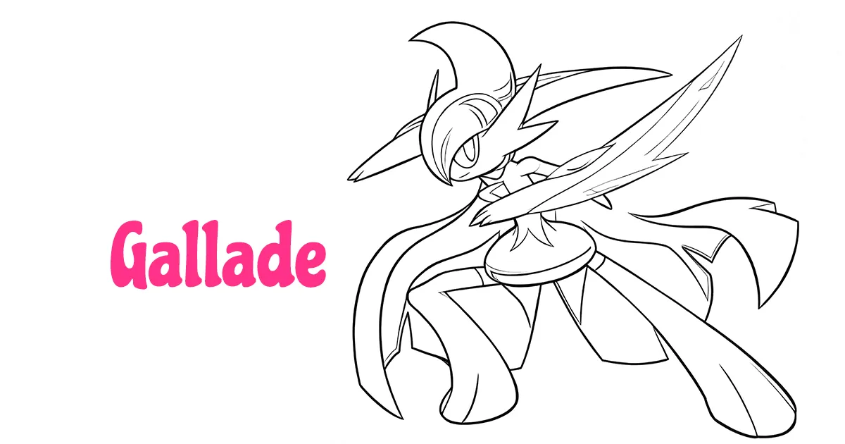  Gallade Coloring Pages
