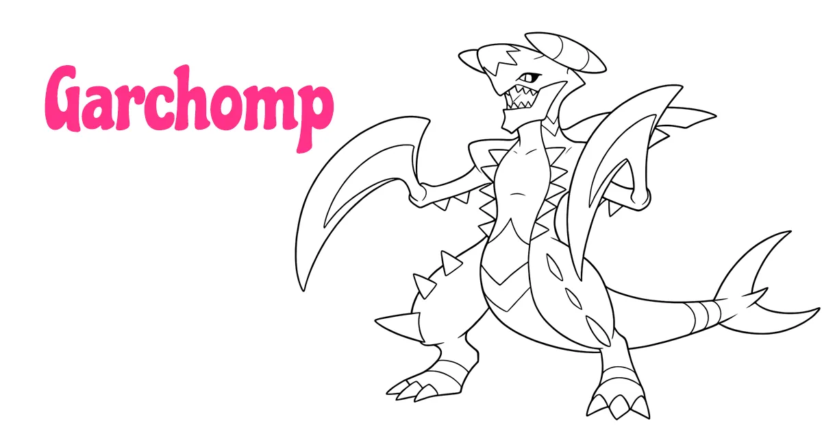 Garchomp Coloring Pages