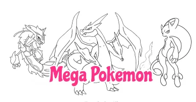 Mega Pokemon Coloring Pages Collection