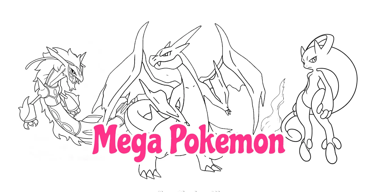 Mega Pokemon Coloring Pages