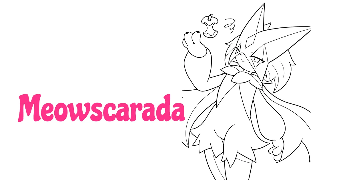 Meowscarada Coloring Pages