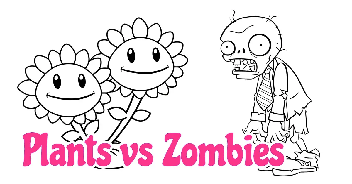 Plants vs Zombies Coloring Pages