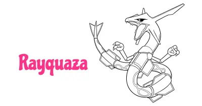 Rayquaza Coloring Pages Collection