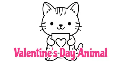 Valentine’s Day Animal Coloring Pages