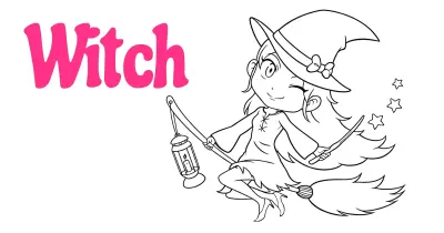 Witch Coloring Pages