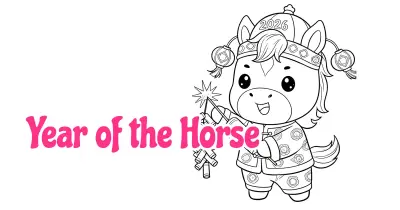 Year of the Horse Coloring Pages collection