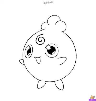 Free printable Igglybuff Pokémon Coloring Page – Free Cute Baby Pokémon Printable coloring page