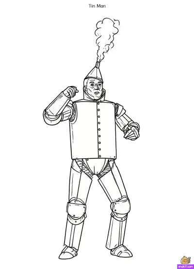 Free printable The Tin Man Coloring Page: Wizard of Oz Characters coloring page