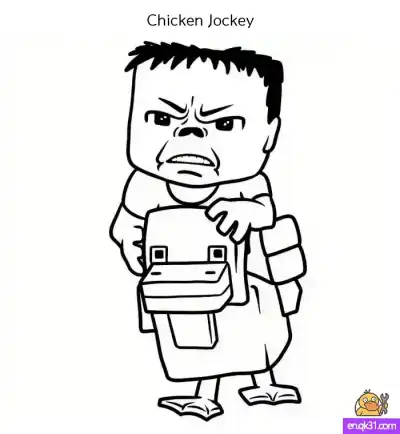 Free printable Sketch the Chicken Jockey from Minecraft Movie – Free Coloring Page & Easy Drawing Guide coloring page