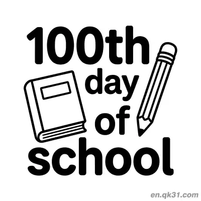 Free printable 100th Day of School Coloring Page with Bold Text and Book coloring page