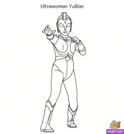 Free printable Ultrawoman Yullian & Ultraman Coloring Page | Free Printable Line Art coloring page