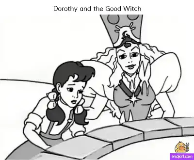Free printable Dorothy and the Good Witch Coloring Page | Oz Characters coloring page