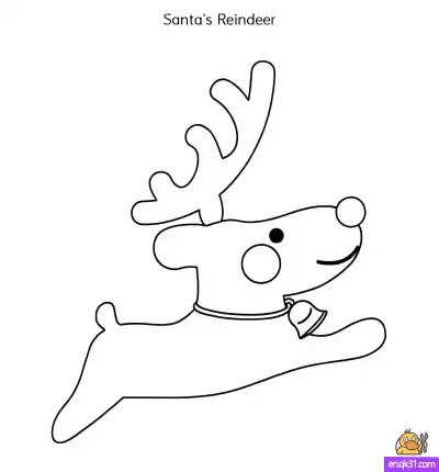 Free printable Free Printable Santa's Reindeer Pages to Color for Christmas coloring page