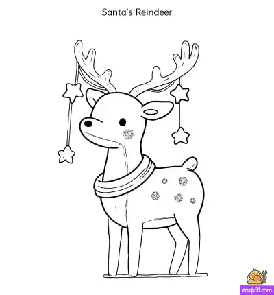 Free printable Christmas Reindeer Coloring Pages: Free & Printable coloring page