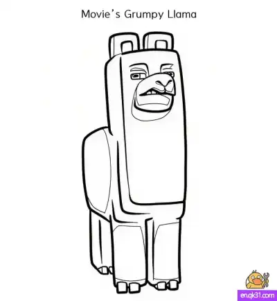Free printable How to Draw Minecraft Movie’s Grumpy Llama – Free Coloring Page & Tutorial coloring page