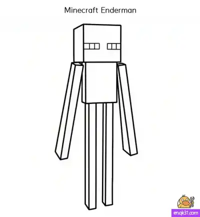 Free printable Free Enderman Coloring Pages – Printable Minecraft Pixel Art for Kids coloring page