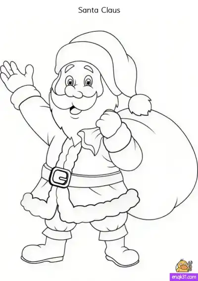 Free printable Free Jolly Old Saint Nick Coloring: Big Belly Laugh PDF coloring page