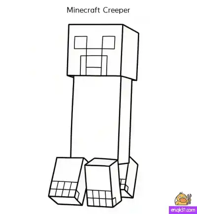 Free printable How to Draw a Minecraft Creeper – Easy Tutorial + Free Coloring Page for Kids coloring page