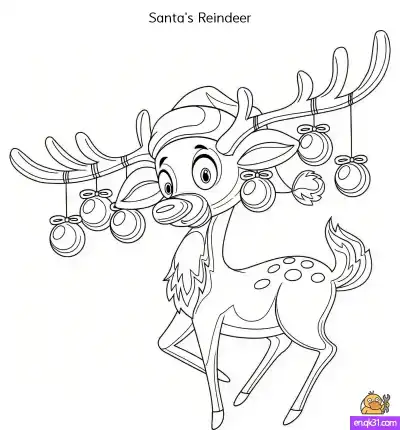 Free printable Free Printable Santa's Reindeer Coloring Pages for Christmas coloring page