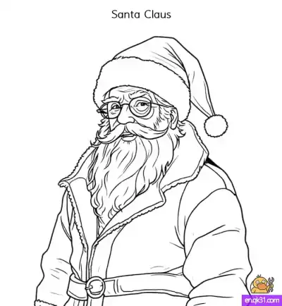 Free printable Merry Christmas Coloring Pages | Santa Face [Free] coloring page