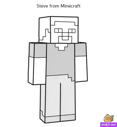 Free printable Free Steve from Minecraft Coloring Pages – Printable Pixel Art for Kids coloring page