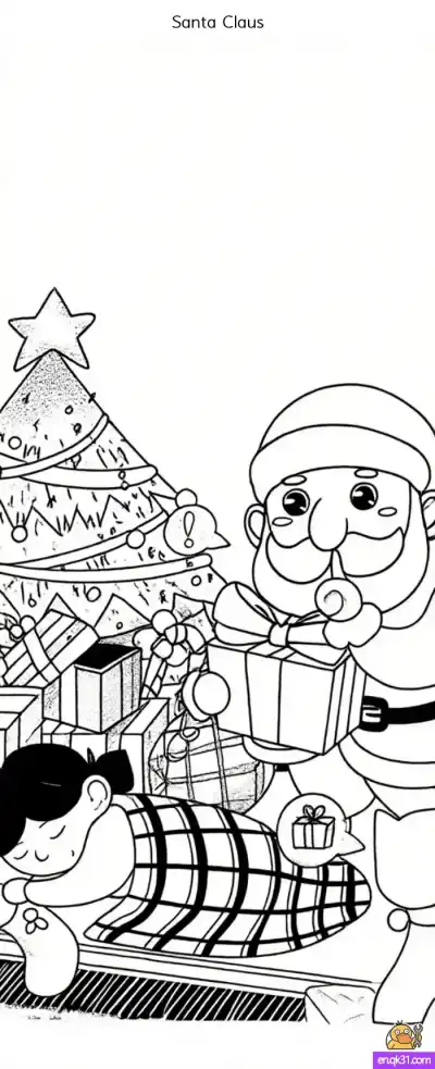 Free printable Free Christmas Coloring Sheets: Surprised Santa Expression coloring page