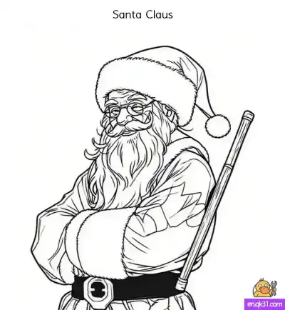 Free printable Free Santa Claus Sketch Printables: Mischievous Wink coloring page