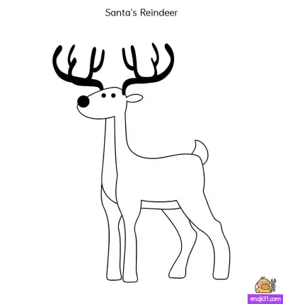 Free printable Printable Santa's Reindeer Coloring Pages for Free Christmas Fun coloring page