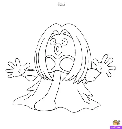 Free printable Jynx Pokémon Coloring Page – Free Printable Psychic Ice Type Character coloring page