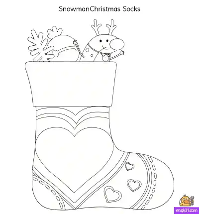 Free printable Free Printable Christmas Socks Coloring Pages coloring page