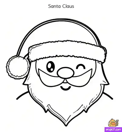 Free printable Merry Santa Coloring Sheets: Winking Expression [Free PDF] coloring page