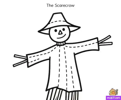 Free printable The Scarecrow Coloring Page: "If I Only Had a Brain" coloring page