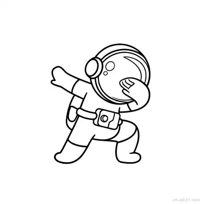 Free printable Astronaut Dabbing Pose Coloring Page coloring page