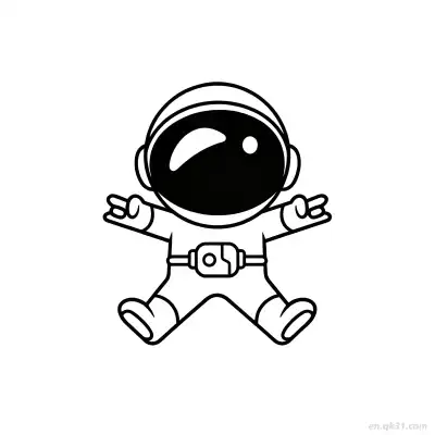 Free printable Astronaut Double Peace Sign Coloring Page coloring page