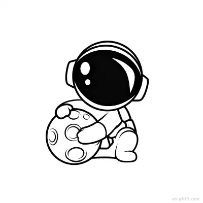 Free printable Astronaut Holding Moon Coloring Page coloring page