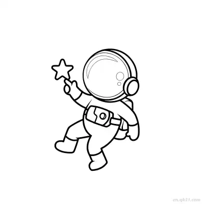 Free printable Astronaut Holding Star Coloring Page coloring page