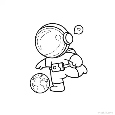 Free printable Astronaut Kicking Earth Coloring Page coloring page