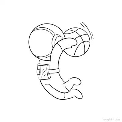 Free printable Astronaut Slam Dunk Basketball Coloring Page coloring page