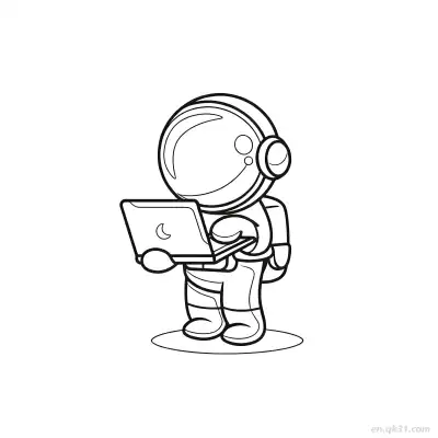 Free printable Astronaut with Laptop Coloring Page coloring page