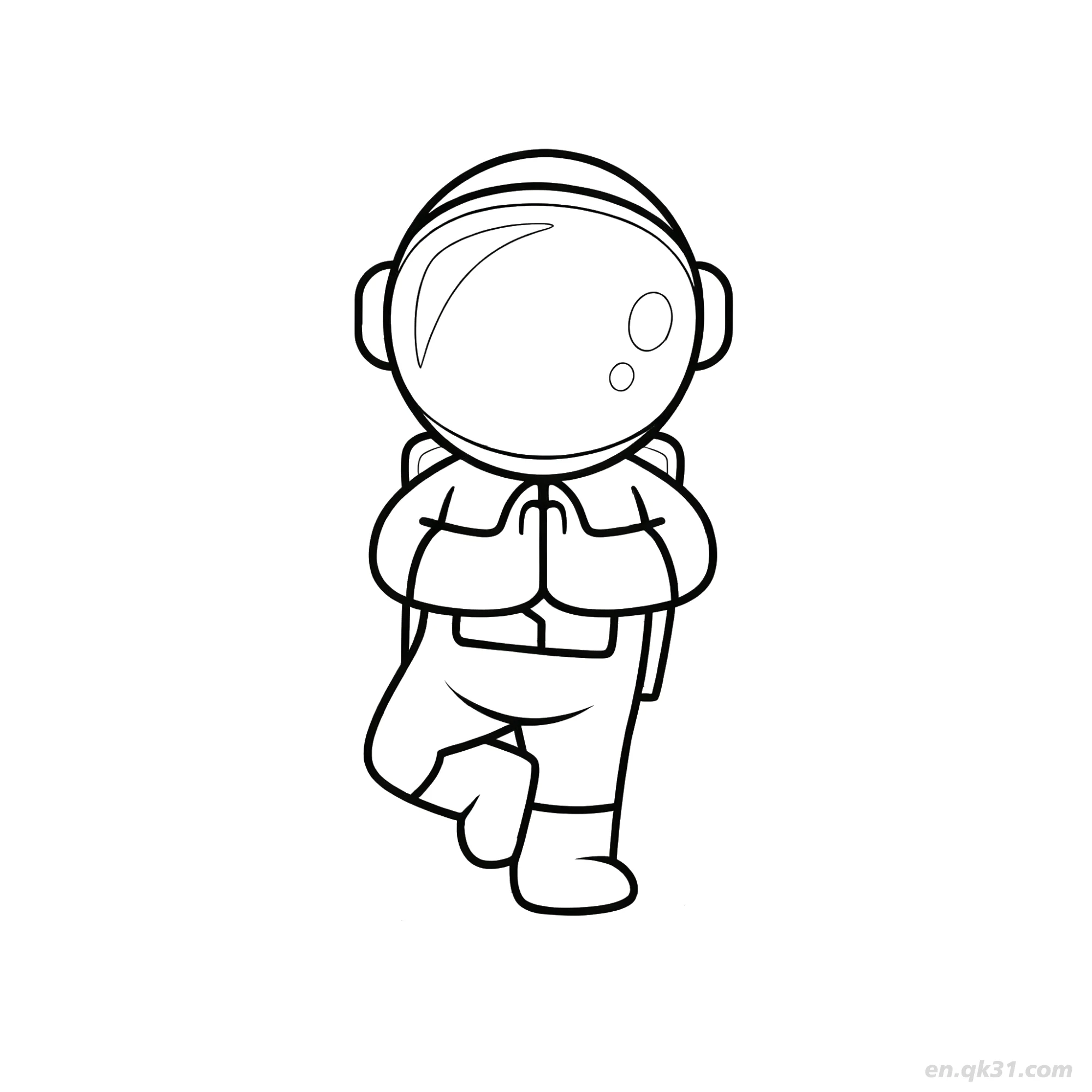 Astronaut Yoga Tree Pose Coloring Page – Free Printable Coloring Page for Kids and Adults