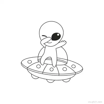 Free printable Cyclops Alien Dabbing on UFO Coloring Page coloring page