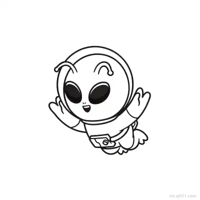 Free printable Flying Alien in Spacesuit Coloring Page coloring page