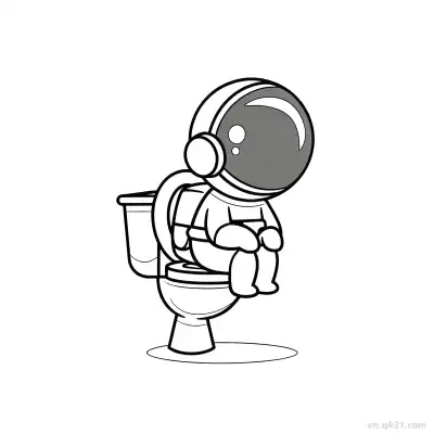 Free printable Funny Astronaut on Toilet Coloring Page coloring page